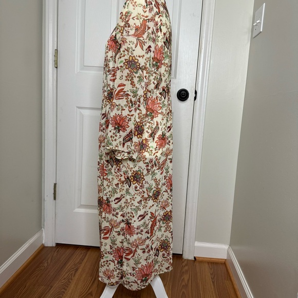 RD‎ & Koko Sheer Long Kimono Open Front Boho Floral Cardigan Sheer Longline Sz S - Picture 2 of 10